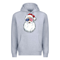 Heather Grey santa claus  u.s.a sunglasses christmas in july santa Premium Hoodie - artisFamous