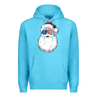 Ocean Blue santa claus  u.s.a sunglasses christmas in july santa Premium Hoodie - artisFamous