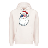 Pale Pink santa claus  u.s.a sunglasses christmas in july santa Premium Hoodie - artisFamous
