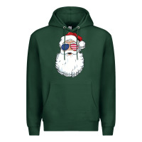 Sports Green santa claus  u.s.a sunglasses christmas in july santa Premium Hoodie - artisFamous