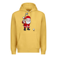 Antique Gold santa claus golf christmas golfer golfing gift Premium Hoodie - artisFamous