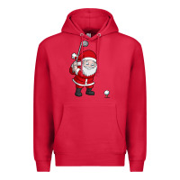 Cardinal santa claus golf christmas golfer golfing gift Premium Hoodie - artisFamous