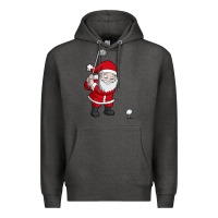 Charcoal Heather santa claus golf christmas golfer golfing gift Premium Hoodie - artisFamous