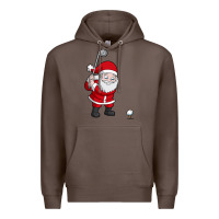 Coffee santa claus golf christmas golfer golfing gift Premium Hoodie - artisFamous