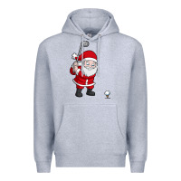 Heather Grey santa claus golf christmas golfer golfing gift Premium Hoodie - artisFamous