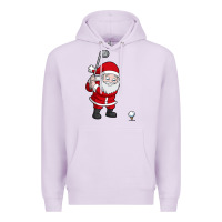 Lilac santa claus golf christmas golfer golfing gift Premium Hoodie - artisFamous