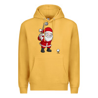Mustard santa claus golf christmas golfer golfing gift Premium Hoodie - artisFamous