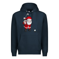Navy santa claus golf christmas golfer golfing gift Premium Hoodie - artisFamous