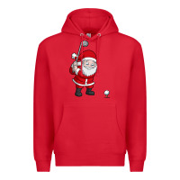 Red santa claus golf christmas golfer golfing gift Premium Hoodie - artisFamous