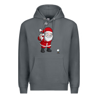Rock santa claus golf christmas golfer golfing gift Premium Hoodie - artisFamous