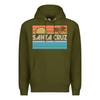 Army Green santa c.r.u.z cali sunset 70s 80s surfer summer sun Premium Hoodie - artisFamous