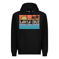Santa C.r.u.z Cali Sunset 70s 80s Surfer Summer Sun Premium Hoodie | Teevron