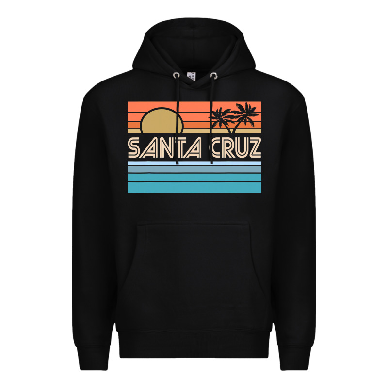 Santa C.r.u.z Cali Sunset 70s 80s Surfer Summer Sun Premium Hoodie by artisFamous | Teevron