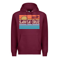 Burgundy santa c.r.u.z cali sunset 70s 80s surfer summer sun Premium Hoodie - artisFamous