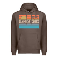 Coffee santa c.r.u.z cali sunset 70s 80s surfer summer sun Premium Hoodie - artisFamous