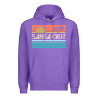 Purple santa c.r.u.z cali sunset 70s 80s surfer summer sun Premium Hoodie - artisFamous
