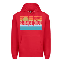 Red santa c.r.u.z cali sunset 70s 80s surfer summer sun Premium Hoodie - artisFamous