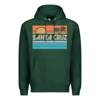 Sports Green santa c.r.u.z cali sunset 70s 80s surfer summer sun Premium Hoodie - artisFamous