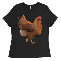 Black new hampshire red chicken Ladies Tee - LillyAllenDesigns