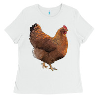 White new hampshire red chicken Ladies Tee - LillyAllenDesigns