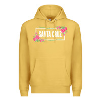 Antique Gold santa c.r.u.z cali  floral hibiscus flower Premium Hoodie - artisFamous