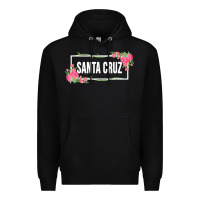 Black santa c.r.u.z cali  floral hibiscus flower Premium Hoodie - artisFamous