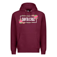 Burgundy santa c.r.u.z cali  floral hibiscus flower Premium Hoodie - artisFamous