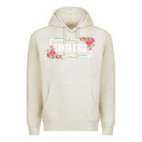 Oatmeal Heather santa c.r.u.z cali  floral hibiscus flower Premium Hoodie - artisFamous