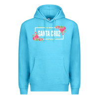 Ocean Blue santa c.r.u.z cali  floral hibiscus flower Premium Hoodie - artisFamous