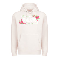 Pale Pink santa c.r.u.z cali  floral hibiscus flower Premium Hoodie - artisFamous