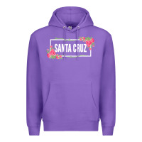 Purple santa c.r.u.z cali  floral hibiscus flower Premium Hoodie - artisFamous