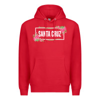 Red santa c.r.u.z cali  floral hibiscus flower Premium Hoodie - artisFamous