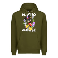 Army Green macho mouse Premium Hoodie - artisFamous