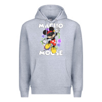 Heather Grey macho mouse Premium Hoodie - artisFamous