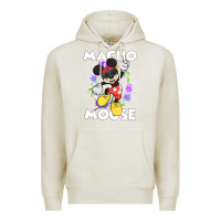 Oatmeal Heather macho mouse Premium Hoodie - artisFamous