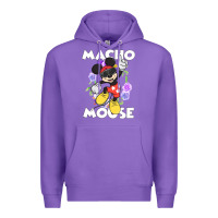 Purple macho mouse Premium Hoodie - artisFamous