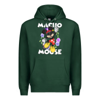 Sports Green macho mouse Premium Hoodie - artisFamous