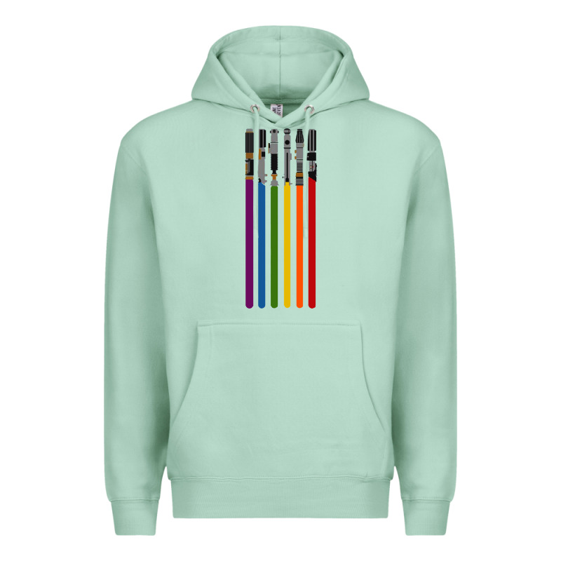 Rainbow Lightsaber Premium Hoodie by artisFamous | Teevron