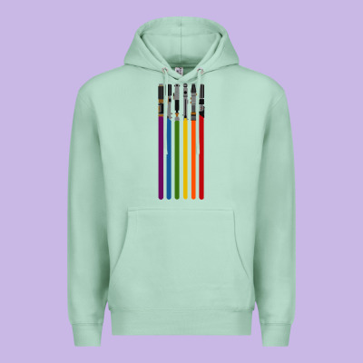 Rainbow Lightsaber Premium Hoodie Designed By Artisfamous