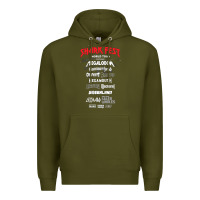 Army Green shark fest Premium Hoodie - artisFamous