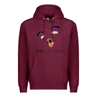 Burgundy ahegao face girl Premium Hoodie - artisFamous