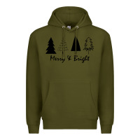 Army Green merry and bright Premium Hoodie - artisFamous