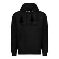 Black merry and bright Premium Hoodie - artisFamous