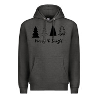 Charcoal Heather merry and bright Premium Hoodie - artisFamous