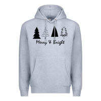 Heather Grey merry and bright Premium Hoodie - artisFamous