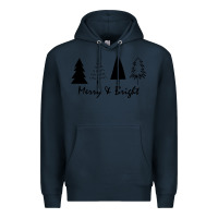 Navy merry and bright Premium Hoodie - artisFamous