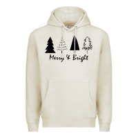 Oatmeal Heather merry and bright Premium Hoodie - artisFamous
