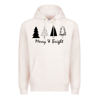 Pale Pink merry and bright Premium Hoodie - artisFamous
