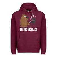Burgundy Bear Grills Grylls Premium Hoodie - artisFamous
