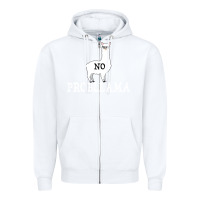 White No Problama Zipper Hoodie - Bettercallsaul